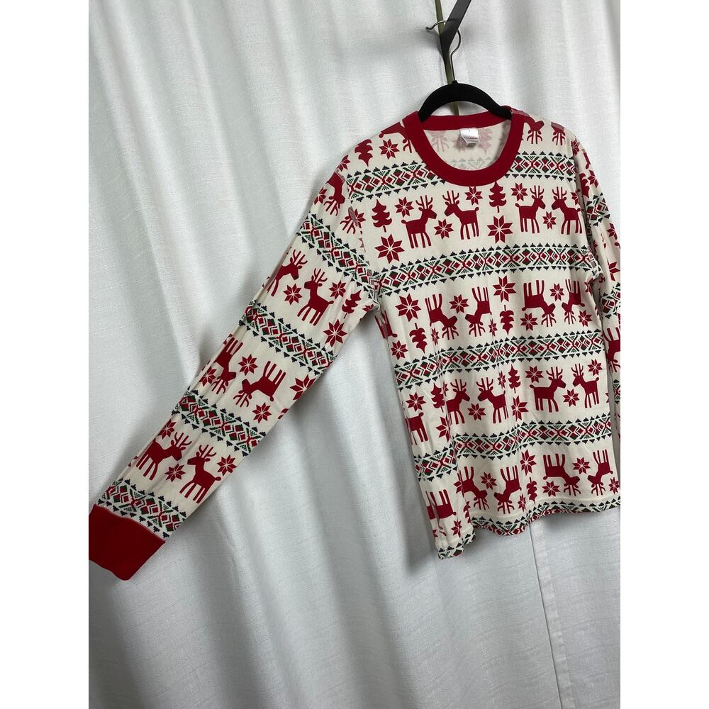 Hanna Andersson Cream&Red Deer Print Holiday Pajama Set Sz.S - Picture 9 of 11